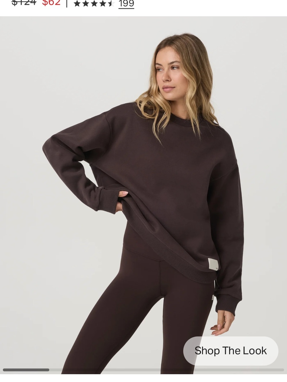 Vuori Chocolate Brown Crewneck Sweatshirt - Picture 2 of 3